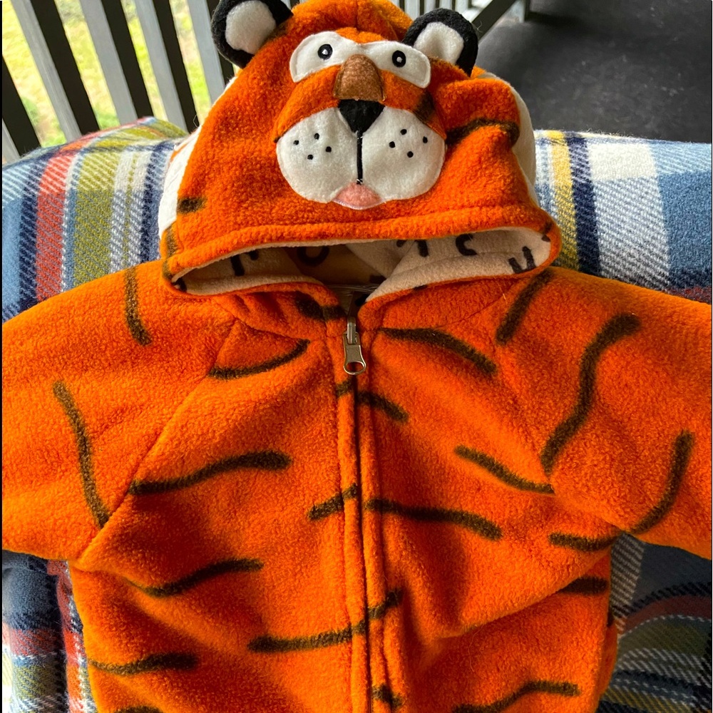 Adorable Leopard or Tiger Reversible Fleece Jacket with hood.